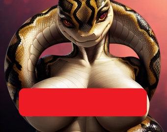 Female Snake NSFW Art - 50 Images Bundle - AI Generated