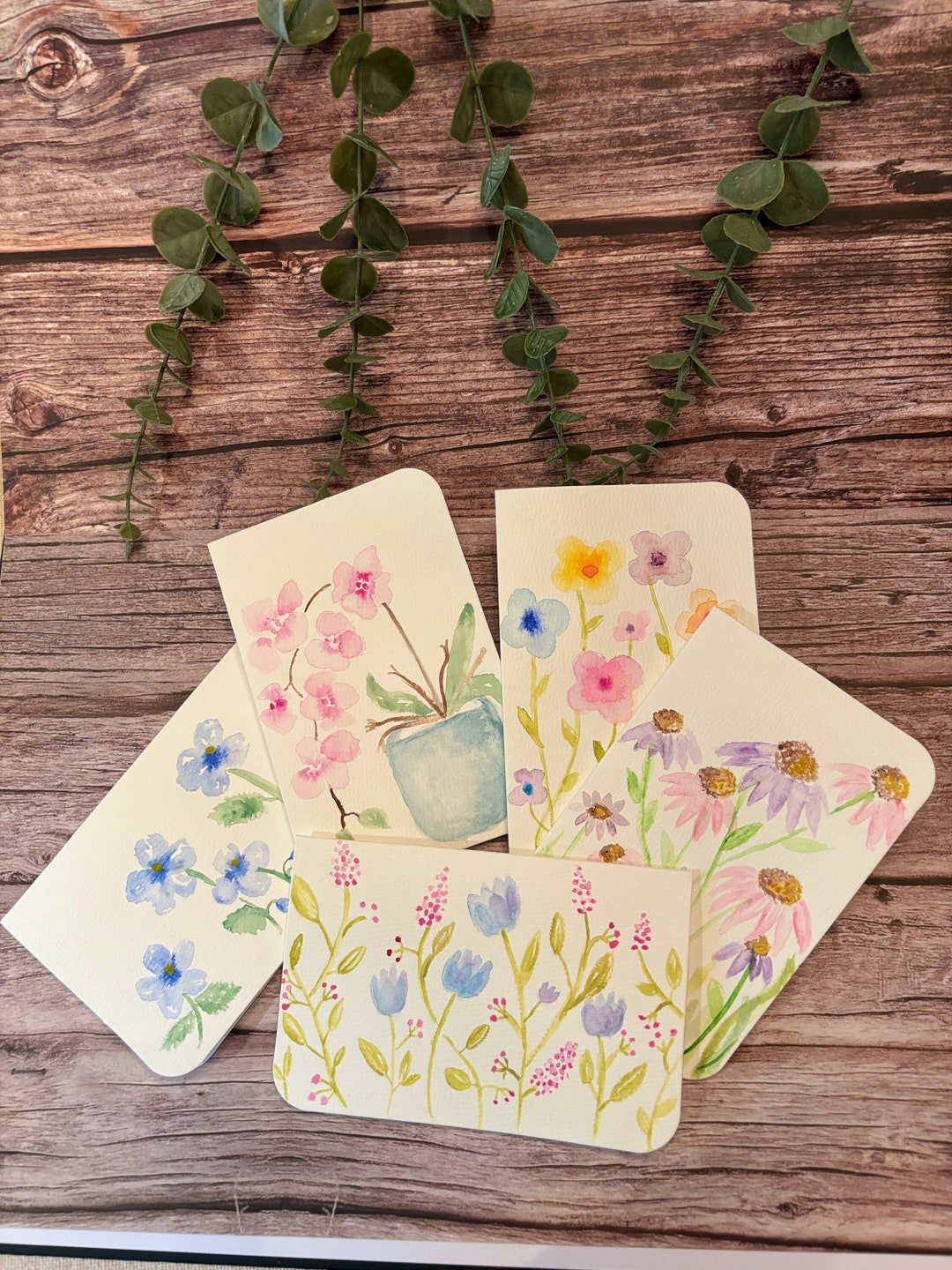 Hand Painted Floral Watercolor Card Set, Original Art Cards - Etsy