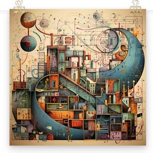 Cartaz abstrato de arte matemática | Futurista