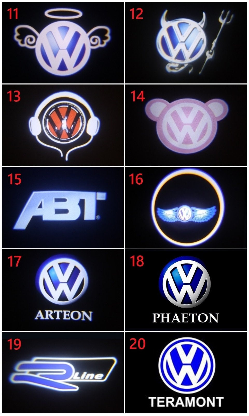 Projektoren Lichter Tür Logo Volkswagen-wagen 2 Stk -  Österreich