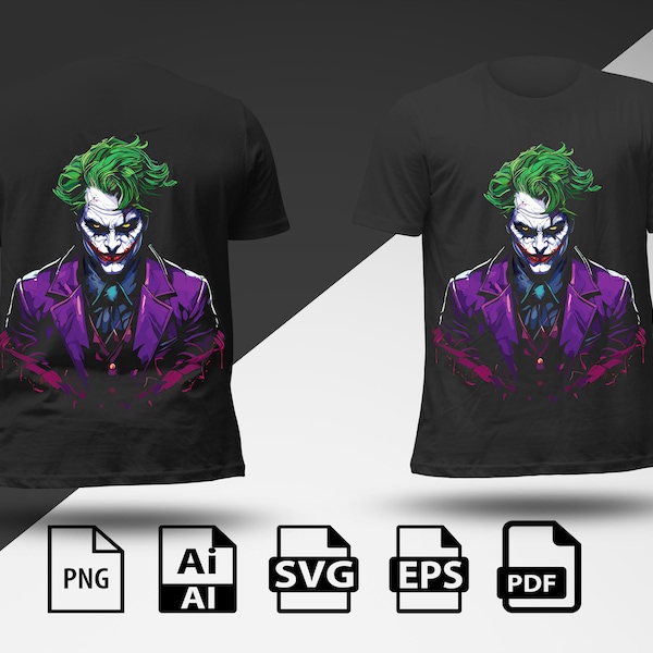 Joker T-shirt SVG/PNG T-Shirt Design Superhero gift dc comics shirt Printable Vector Digital Download gift birthday gift Joker gift