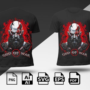 God of war presente SVG/PNG Video Game camisa presente de aniversário god of war presentes presente de jogo camisa de jogador presente camisa presente