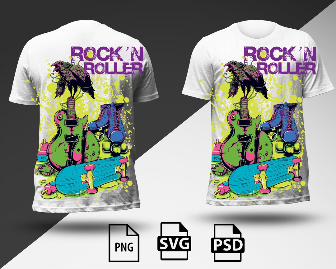 Rock'n Roll Tshirt Design Rock'n Roll Printable Vector Digital