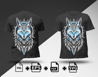 Digital spirit animal T-shirt Design | wolf shirt | Printable Vector| Digital Download| ai design shirt| Graphic Design