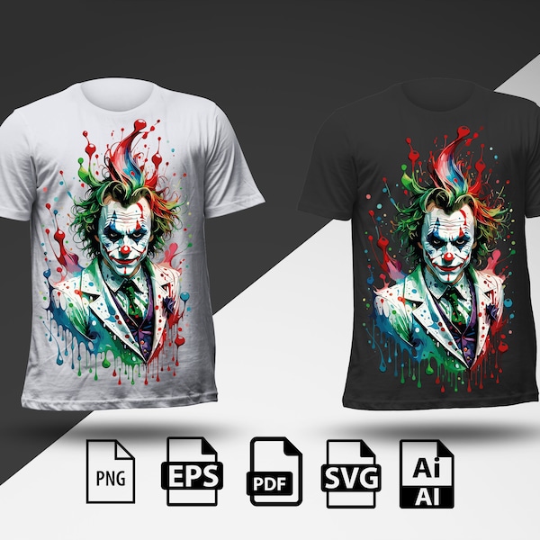 Joker T-shirt SVG/PNG T-Shirt Design Superheld cadeau dc comics shirt Afdrukbare Vector Digitale Download cadeau verjaardagscadeau Joker cadeau