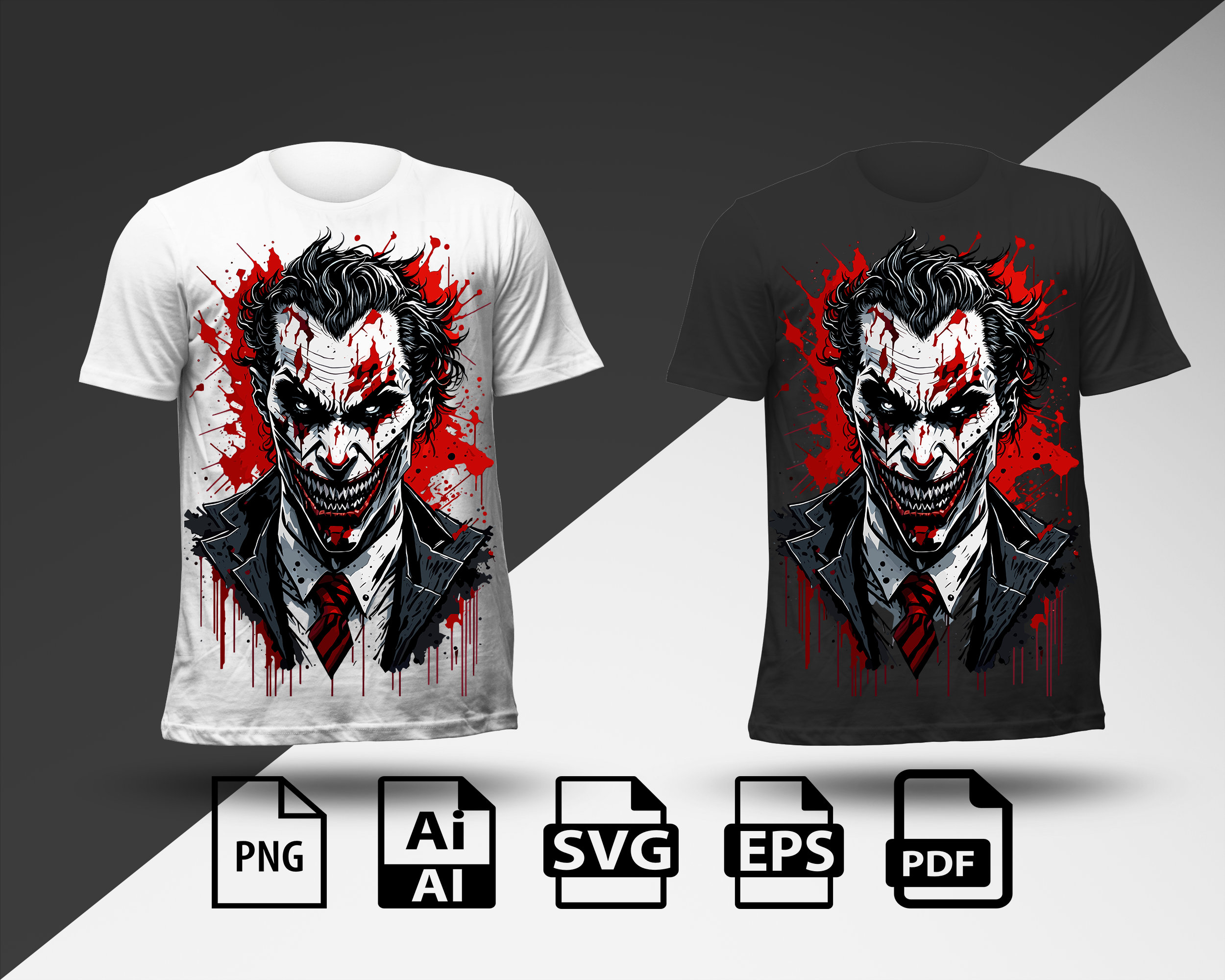 Joker T-shirt SVG/PNG T-Shirt Design Superhero gift dc comics shirt  Printable Vector Digital Download gift birthday gift Joker gift