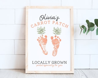 First Easter Footprint Art | DIY Footprint Sign | Printable Easter Sign | Carrot Feet | Keepsake Artwork | Printable