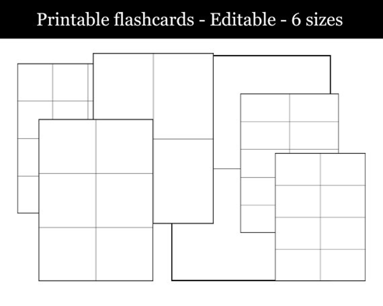 Printable Flashcards Editable Flashcards Educational Etsy