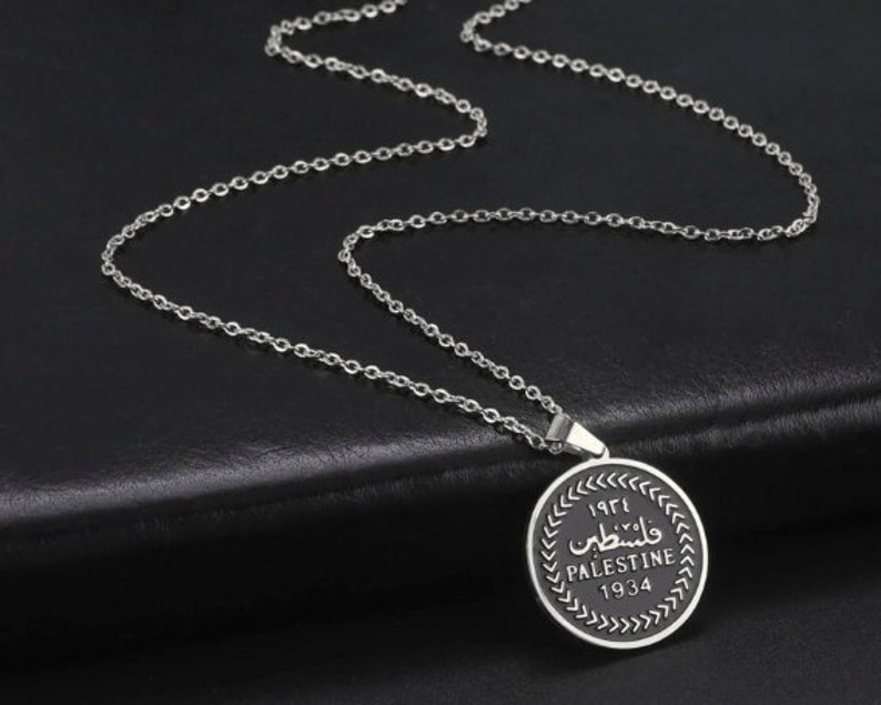 Palestine Pendant Necklace, Palestine Round Necklace, Palestine