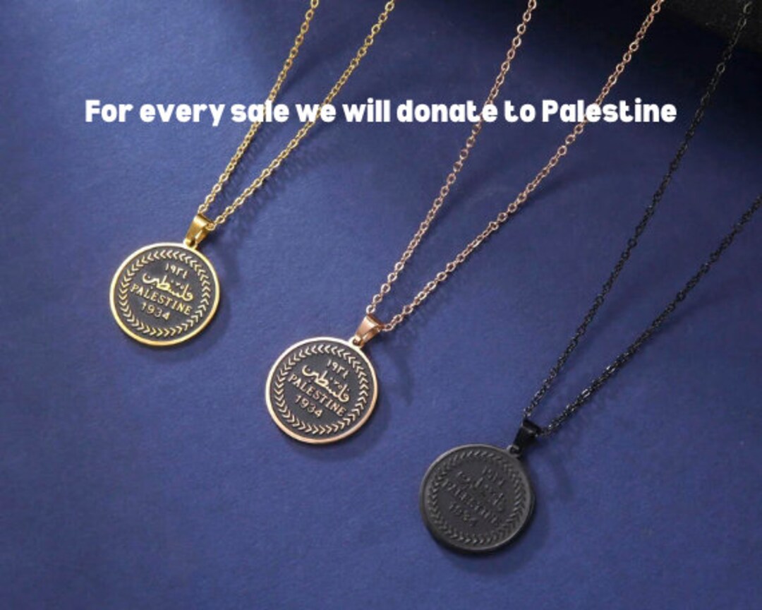 Palestine Pendant Necklace, Palestine Round Necklace, Palestine