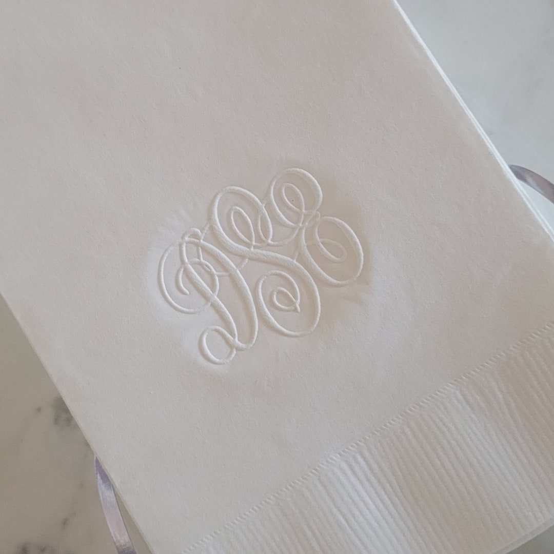 Classic Monogram Custom Dinner Napkins Paper Disposable Etsy