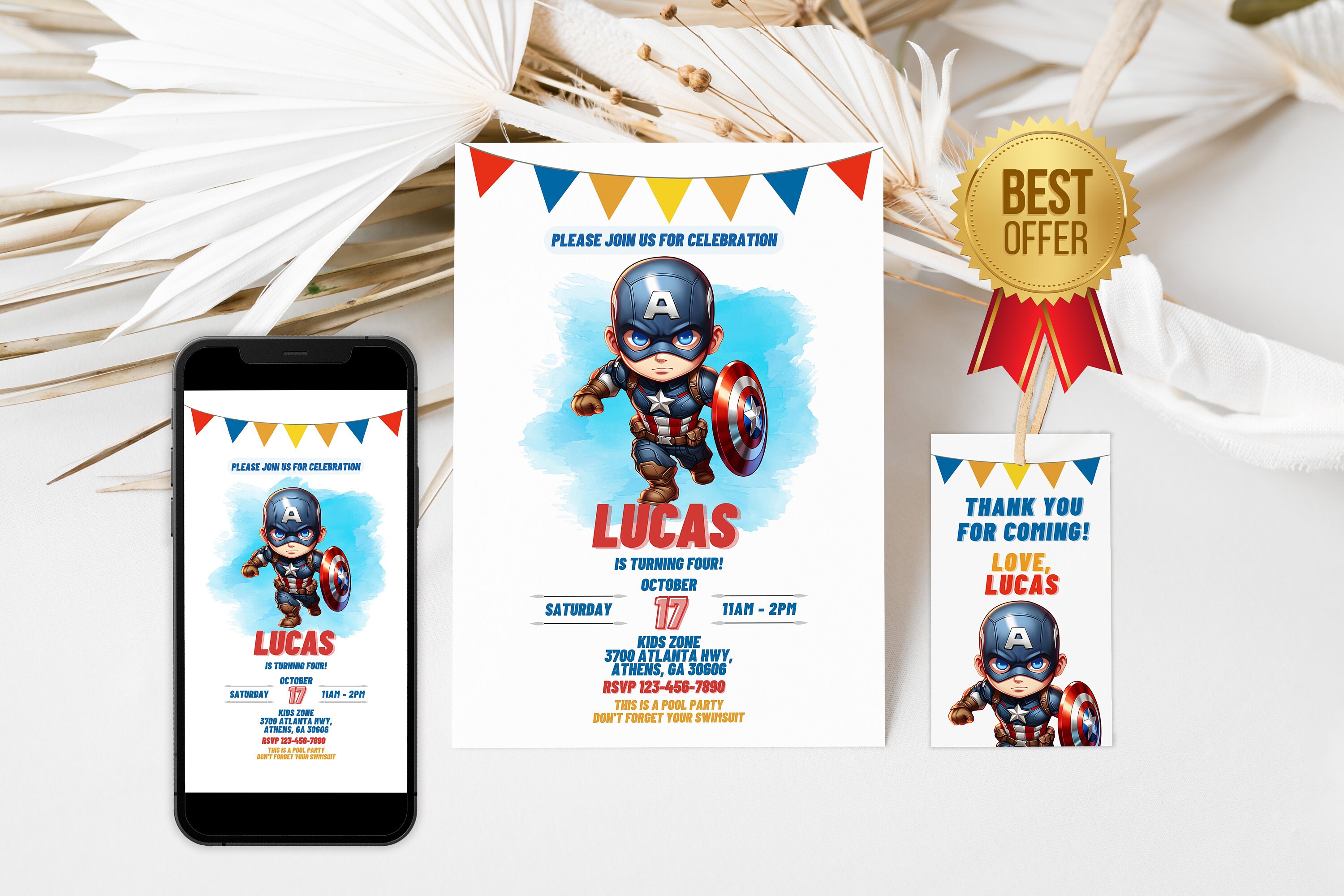 Editable Digital Invitation, Super Hero Birthday Invitation, Printable ...