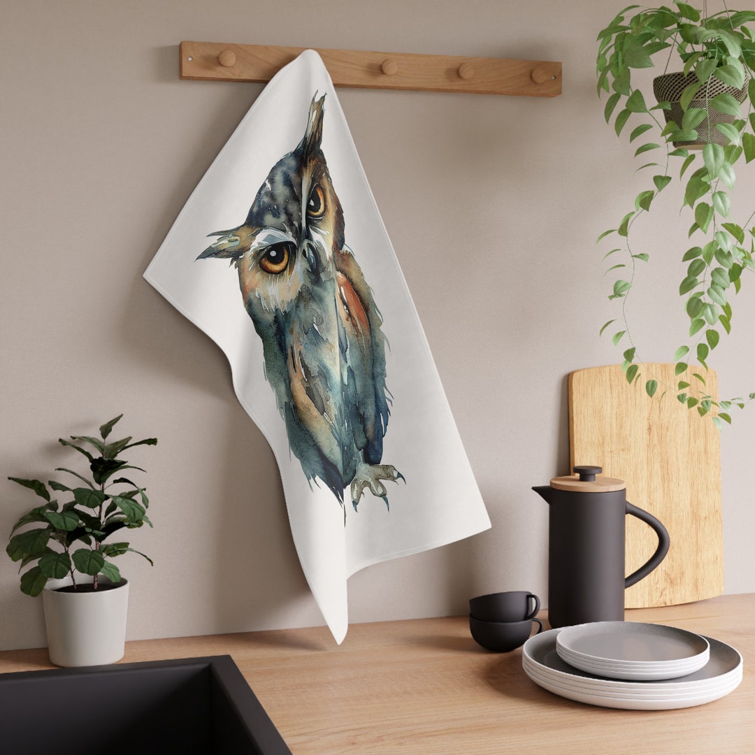 Twilight Hours Owl Kitchen Towel and Multipurpose Towel - Etsy