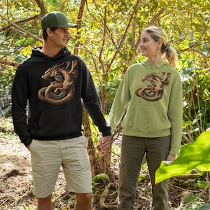 2024 Year of the Dragon Hoodie - Asian-Inspired Dragon Design, Eco-Friendly Material, Unisex, Chinese Zodiac, Mythical Creature Print
