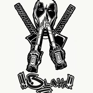 Naklejka/kalkomania Deadpool. Wysokiej jakości komercyjna naklejka winylowa. Ta naklejka Deadpool jest najbardziej szczegółową naklejką winylową, jaka jest sprzedawana.