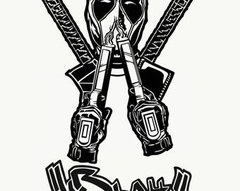 Adhesivo/calcomanía de Deadpool. Adhesivo de vinilo comercial de alta calidad. Este adhesivo de Deadpool es el adhesivo de vinilo más detallado que se vende.