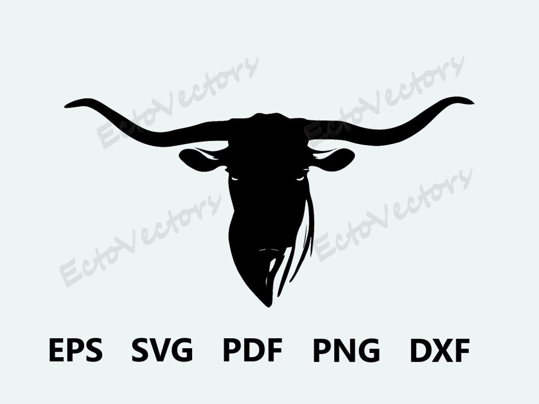 Texas Longhorn Svg Bull Longhorn Cow Design, Silhouette, Cut File