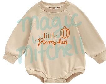 Little Pumpkin Fall Sweatshirt Onesie for Babies