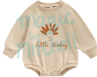 Little Turkey Unisex Fall Sweatshirt Onesie for Babies