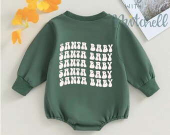 Santa Baby Christmas Unisex Pocket Sweatshirt Onesie for Babies