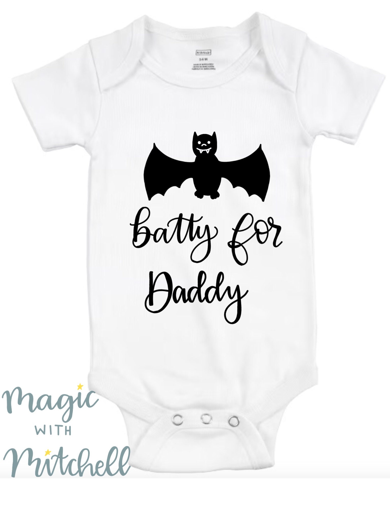 Batty for Daddy Halloween Short Sleeve or Sweatshirt Onesie for Babies