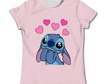 Disney Stitch T-shirt - Cute and Colorful Design - Comfortable Cotton - Men, Women, Children - Lilo and Stitch Fan Gift Idea