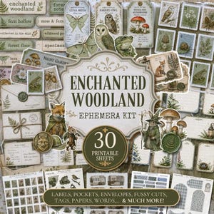 Zauberhaftes Wald-Ephemera-Paket: Wald-Ausschnitte & Cottagecore-Druckvorlagen (Digitaler Download)