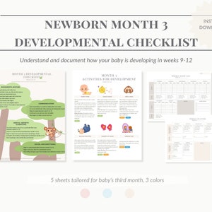 Mese 3 (9-12 settimane) Monitoraggio dello sviluppo del cervello del bambino, registro della cura del bambino, attività di sviluppo del cervello, registro del neonato, aiutante del bambino neo mamma, registro della tata