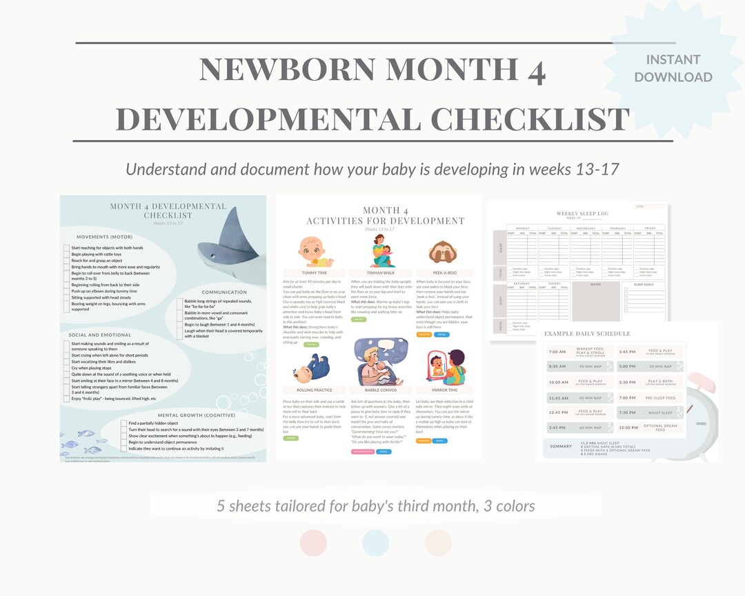 Buy Month (13-17 Week) Baby Brain Development Tracker, Baby Care Log, Brain Development Activities, Infant Log, New Mom Baby Helper, Nanny Log