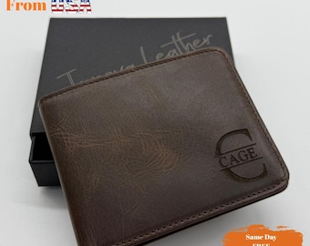 Full Grain Leather Bifold Wallet for Men Handmade Classic Slim Wallet Luxury Minimalist Design