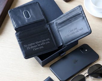 Personalized Wallet, Engraved Wallet, Mens Wallet, Custom Wallet, Leather Wallet