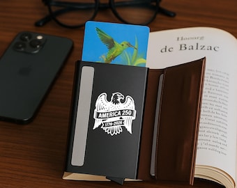Personalized Pop-Up Wallet, RFID Card Holder, Engraved Groomsmen Gift
