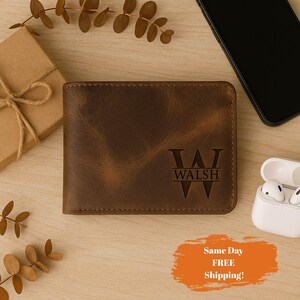 Cartera de cuero personalizada, regalo para padrinos de boda, papá, hombres, esposos, accesorios, carteras, cumpleaños, novio, abuelo, grabado personalizado.