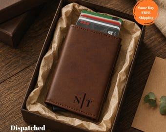 Card Ejector Wallet, Personalized RFID Pop-Up Holder, Husband Gift