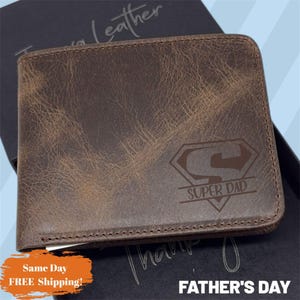 Regalo del Día del Padre para papá, Billetera personalizada, Billetera para hombre, Billetera grabada, Billetera para padrinos de boda, Billetera de cuero, Billetera personalizada, Regalo de aniversario