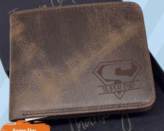 Personalized Leather Wallet, Engraved Mens Wallet, Anniversary Gift