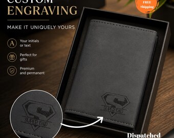 Personalized Pop Up Wallet for Men RFID Leather Card Holder Fathers Day Gift