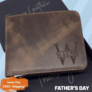 Regalo de cumpleaños personalizado para él, regalo del Día del Padre, billetera personalizada para hombre, billetera personalizada, billetera grabada, billetera con escritura a mano, regalo para papá