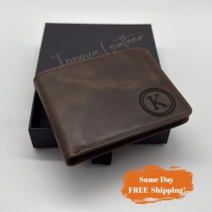 Personalized Wallet,Mens Wallet,Engraved Wallet,Groomsmen Wallet,Leather Wallet,Custom Wallet,Boyfriend Gift for Men, Christmas Gift for Him