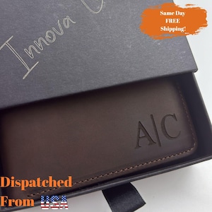 Personalized Handmade Leather Mens Wallet, Engraved Gift for Anniversary, Graduation, Dad, Boyfriend, Him, Husband, Father, Handwriting