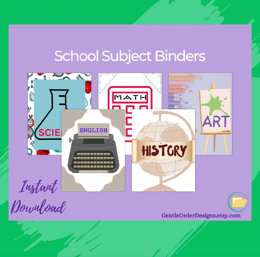 Editable Subject Binder Covers - Etsy