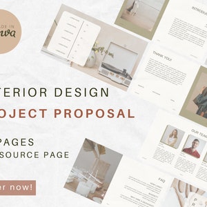 Interior Design Project Proposal Template and Portfolio | Comprehensible | Editable | Canva | Digital Product | Instant Download