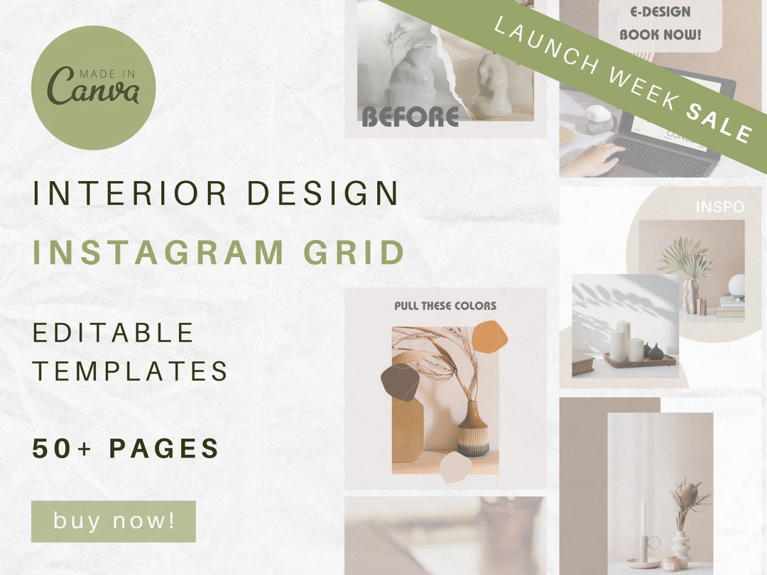 52 Instagram Grid Templates Interior Design Comprehensible - Etsy