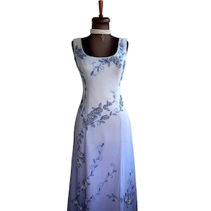 Prom Dress , Beaded Ball Gown , Vintage Evening Dress , Vintage Occasion Dress , Silk Beaded Dress , Wedding Gown ,