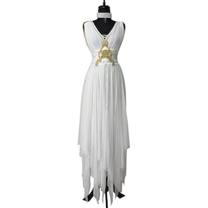 Y2K Fairy Prom Dress: White Asymmetrical Renaissance Maxi (Size XXS)