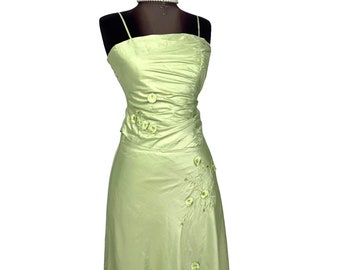 Vintage Green Dress , Vintage Ballgown , Long  Prom dress , Y2K Party Dress