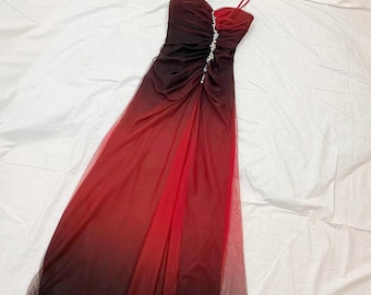 red prom dress with black lace overlay ZAPAKA Women Sheath Bridesmaid Dress with Lace-up Back Black Red Long Wedding Party Dress, Black Red / US18W