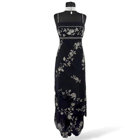 Y2K Black Beaded Prom Dress Vintage Asymmetric Hem Party Gown M - Etsy New  Zealand