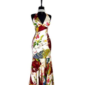 Seidenkleid Sue Wong: Mehrfarbiges Pailletten-Perlenkleid - XXS