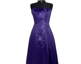Vintage Y2K Prom Maxi Long Dress Purple Plum Color With Decorative Belt, Evening  Dress - Etsy